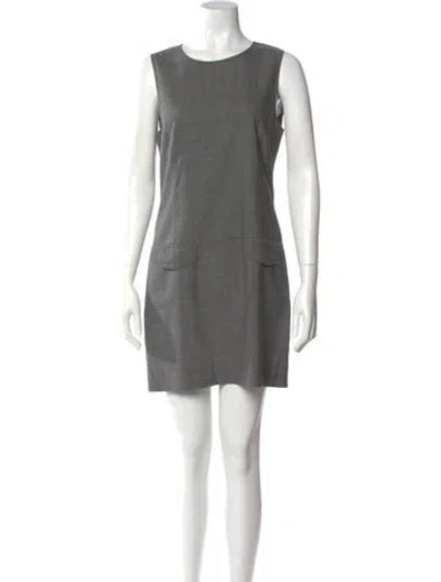 Pre-owned Theory Scoop Neck Mini Dress In Gray