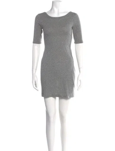 Pre-owned Theory Scoop Neck Mini Dress In Gray