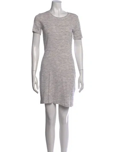 Pre-owned Theory Scoop Neck Mini Dress In Gray