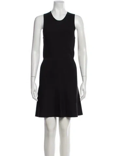 Pre-owned Theory Scoop Neck Mini Dress In Gray
