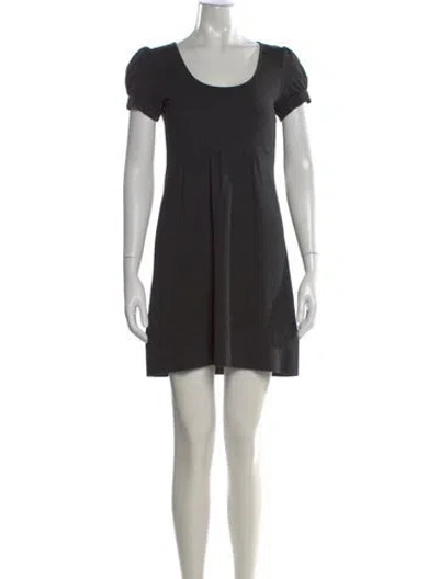 Pre-owned Theory Scoop Neck Mini Dress In Gray