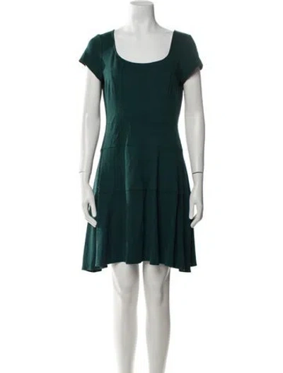 Pre-owned Theory Scoop Neck Mini Dress In Green