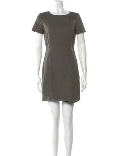 Pre-owned Theory Scoop Neck Mini Dress In Green