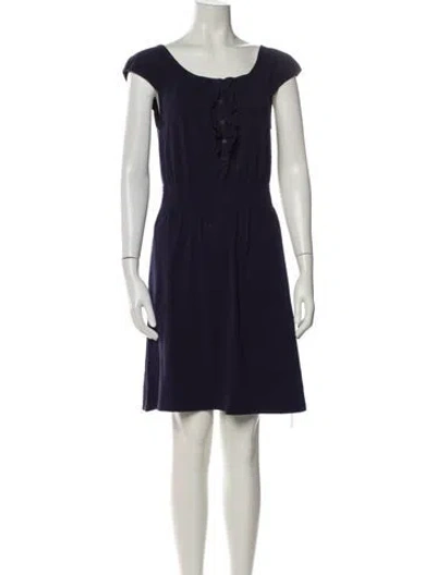 Pre-owned Theory Scoop Neck Mini Dress In Multi