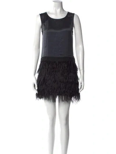 Pre-owned Theory Scoop Neck Mini Dress In Multi