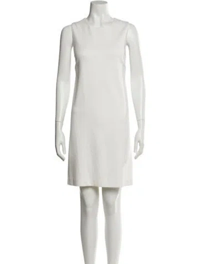 Pre-owned Theory Scoop Neck Mini Dress In Neutral