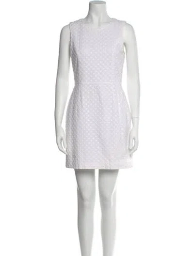 Pre-owned Theory Scoop Neck Mini Dress In Neutral