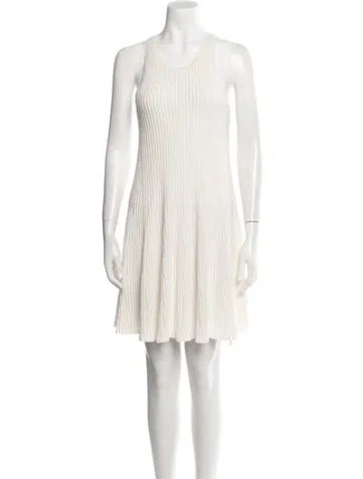 Pre-owned Theory Scoop Neck Mini Dress In Neutral