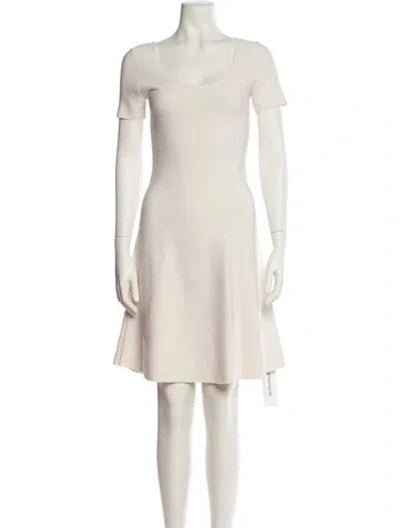 Pre-owned Theory Scoop Neck Mini Dress In Neutral
