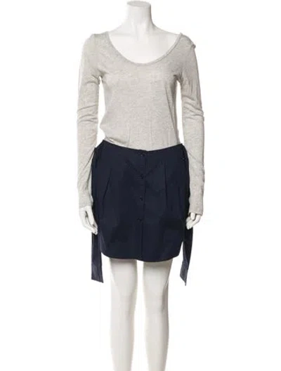 Pre-owned Theory Scoop Neck Mini Dress In Neutral