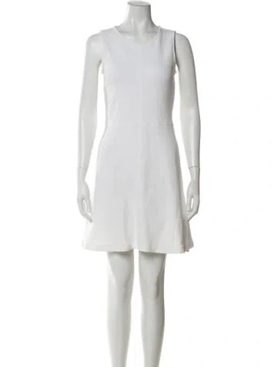 Pre-owned Theory Scoop Neck Mini Dress In Neutral