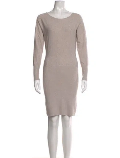 Pre-owned Theory Scoop Neck Mini Dress In Neutral