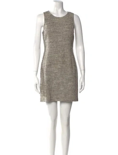 Pre-owned Theory Scoop Neck Mini Dress In Neutral