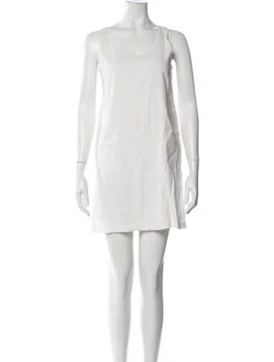 Pre-owned Theory Scoop Neck Mini Dress In Neutral