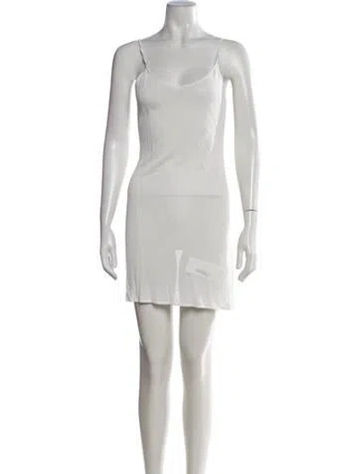 Pre-owned Theory Scoop Neck Mini Dress In Neutrals