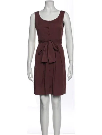 Pre-owned Theory Scoop Neck Mini Dress In Purple