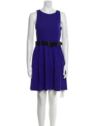 Pre-owned Theory Scoop Neck Mini Dress In Purple