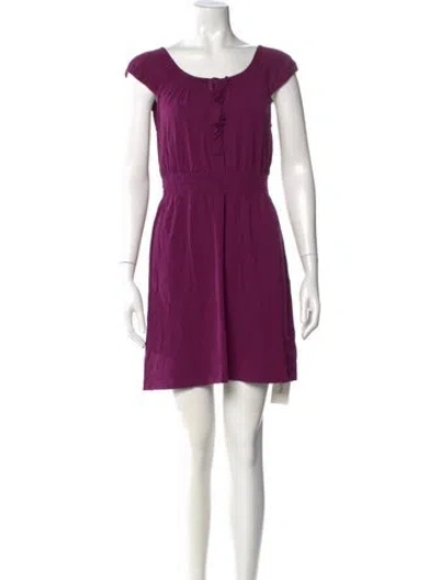 Pre-owned Theory Scoop Neck Mini Dress In Purple
