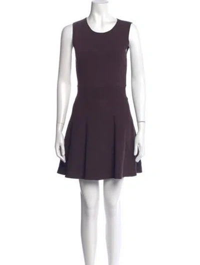 Pre-owned Theory Scoop Neck Mini Dress In Purple
