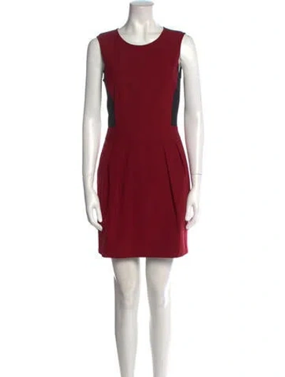 Pre-owned Theory Scoop Neck Mini Dress In Red