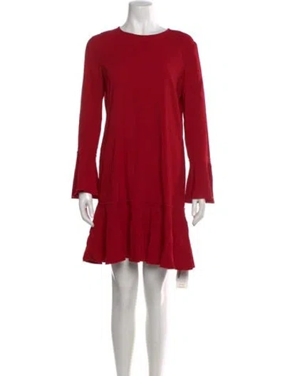 Pre-owned Theory Scoop Neck Mini Dress In Red