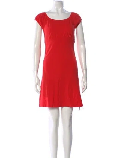 Pre-owned Theory Scoop Neck Mini Dress In Red