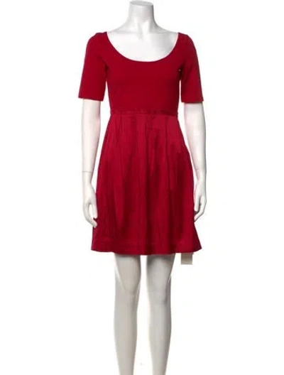 Pre-owned Theory Scoop Neck Mini Dress In Red