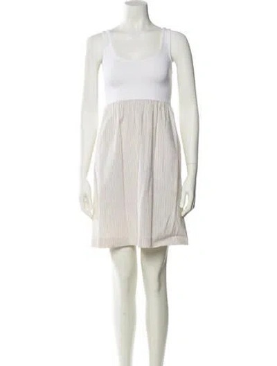 Pre-owned Theory Scoop Neck Mini Dress In White