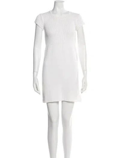Pre-owned Theory Scoop Neck Mini Dress In White