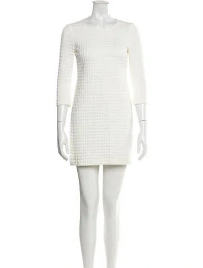 Pre-owned Theory Scoop Neck Mini Dress In White