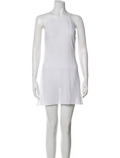 Pre-owned Theory Scoop Neck Mini Dress In White