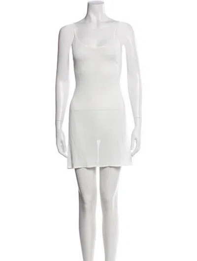 Pre-owned Theory Scoop Neck Mini Dress In White
