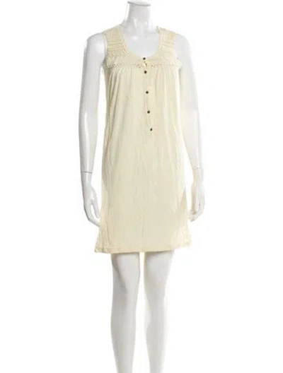 Pre-owned Theory Scoop Neck Mini Dress In Yellow
