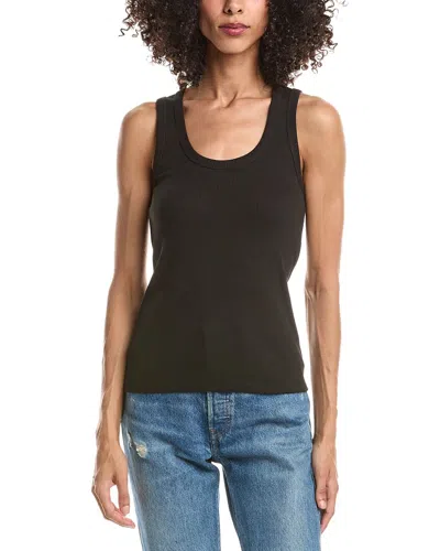 Theory Scoop Neck Rib Tank Top In Black