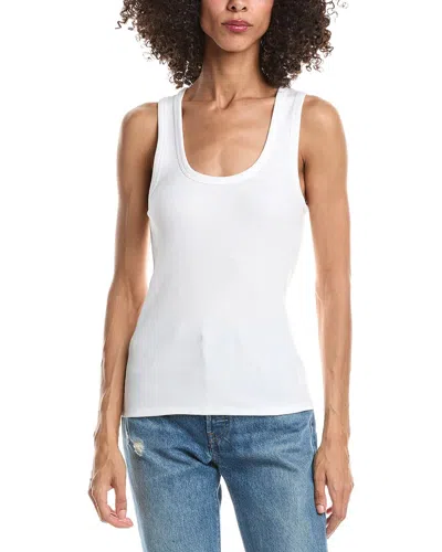 Theory Scoop Neck Rib Tank Top In White