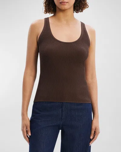 THEORY SCOOP-NECK RIBBED TANK TOP