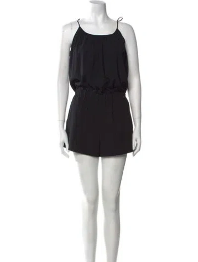 Pre-owned Theory Scoop Neck Romper In Black