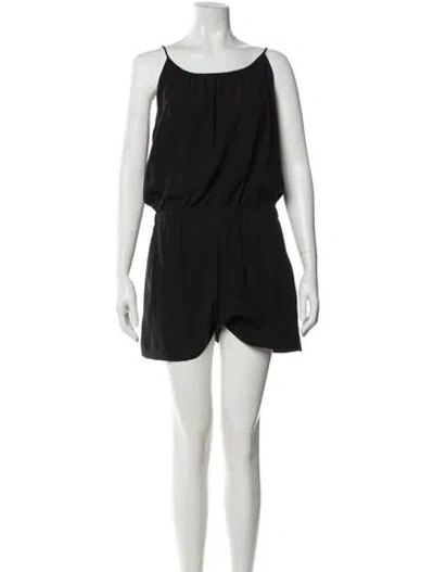 Pre-owned Theory Scoop Neck Romper In Black