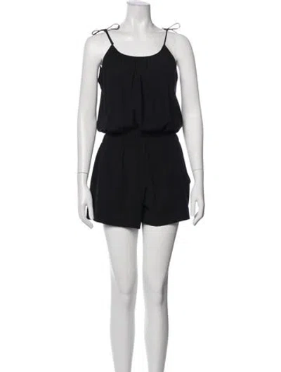 Pre-owned Theory Scoop Neck Romper In Black
