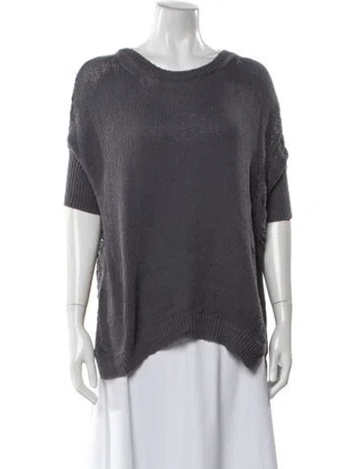 Pre-owned Theory Scoop Neck Sweater In Gray