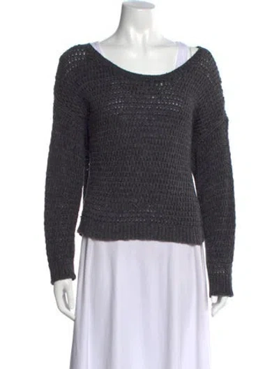 Pre-owned Theory Scoop Neck Sweater In Gray