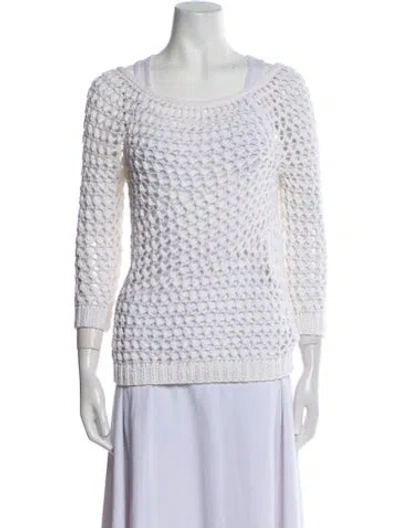 Pre-owned Theory Scoop Neck Sweater In Neutral