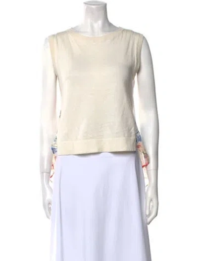 Pre-owned Theory Scoop Neck Sweater In Neutral