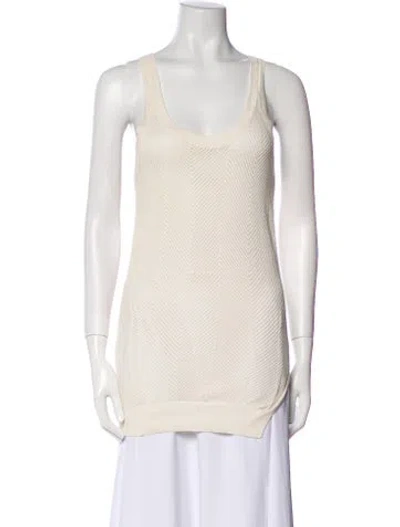 Pre-owned Theory Scoop Neck Sweater In Neutral