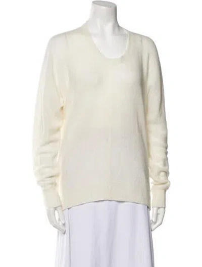 Pre-owned Theory Scoop Neck Sweater In Neutral