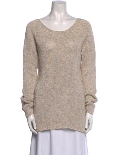Pre-owned Theory Scoop Neck Sweater In Neutral