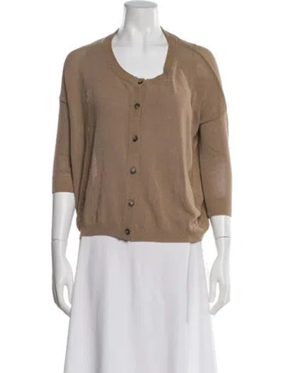 Pre-owned Theory Scoop Neck Sweater In Neutral