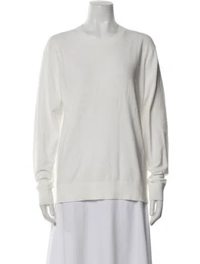 Pre-owned Theory Scoop Neck Sweater In White