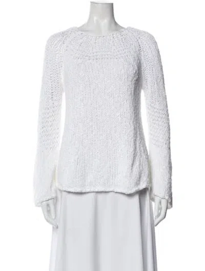 Pre-owned Theory Scoop Neck Sweater In White