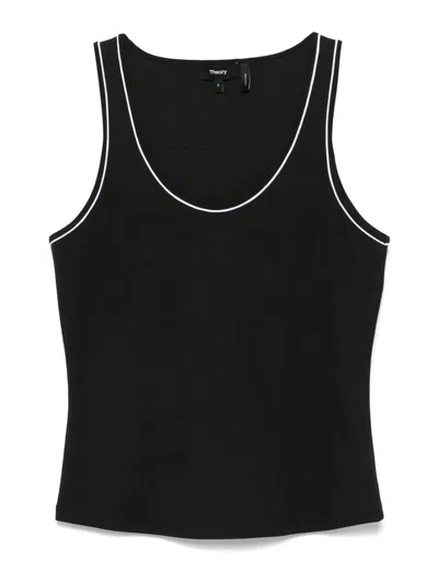 Theory Scoop Neck Tank Top In Black